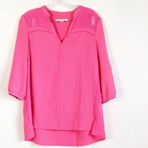 Cooper and Ella Pink V Neck Blouse Size Medium